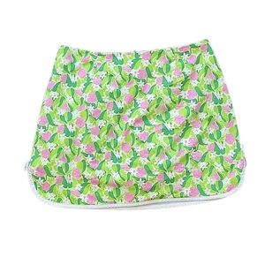 Vintage Lilly Pulitzer Pistachio Fine Vines Gecko Lizard Floral Skort Skirt 4